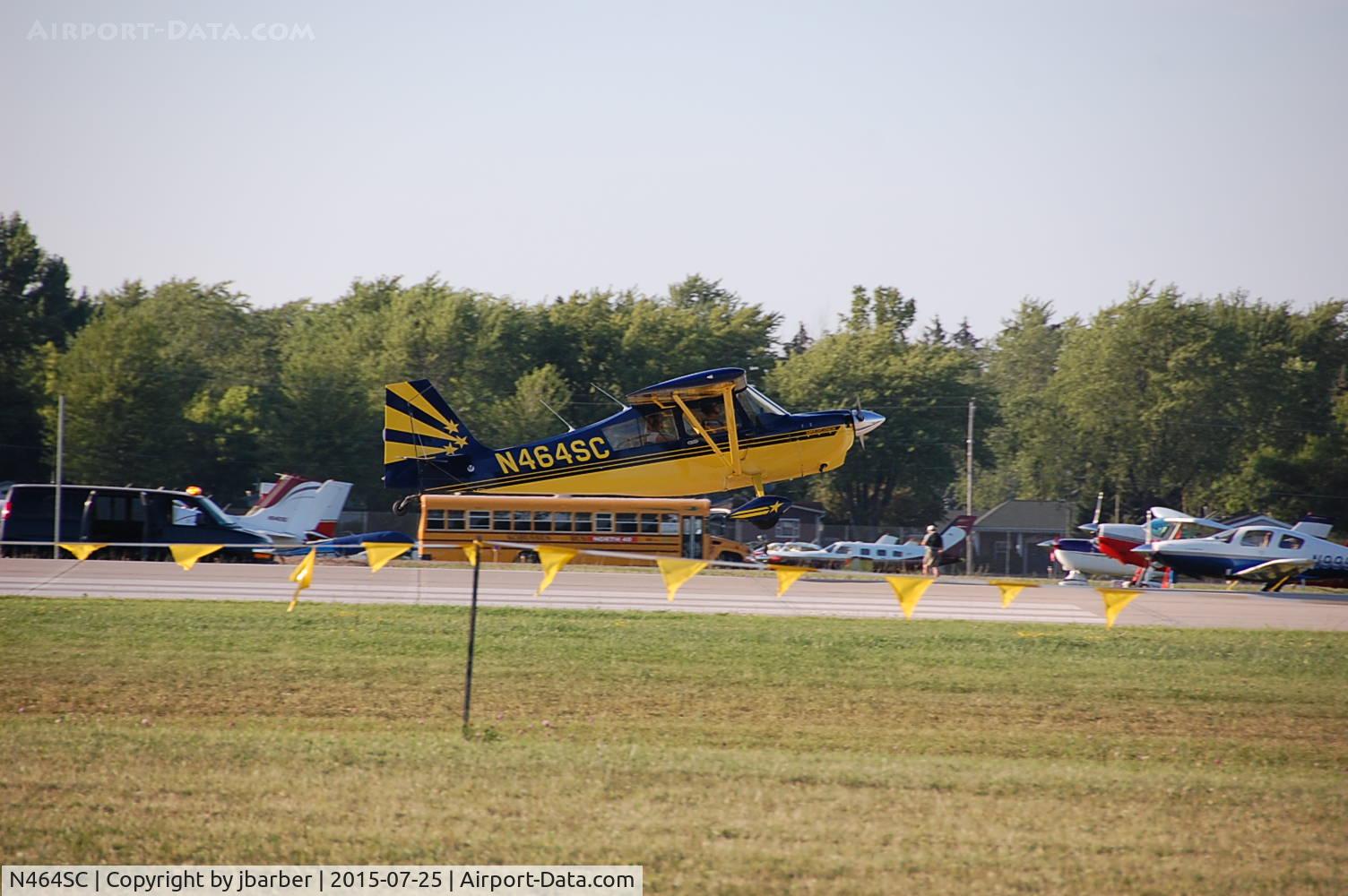 N464SC, 1999 American Champion 8KCAB Super Decathlon C/N 844-99, Landing at Oshkosh 2015
