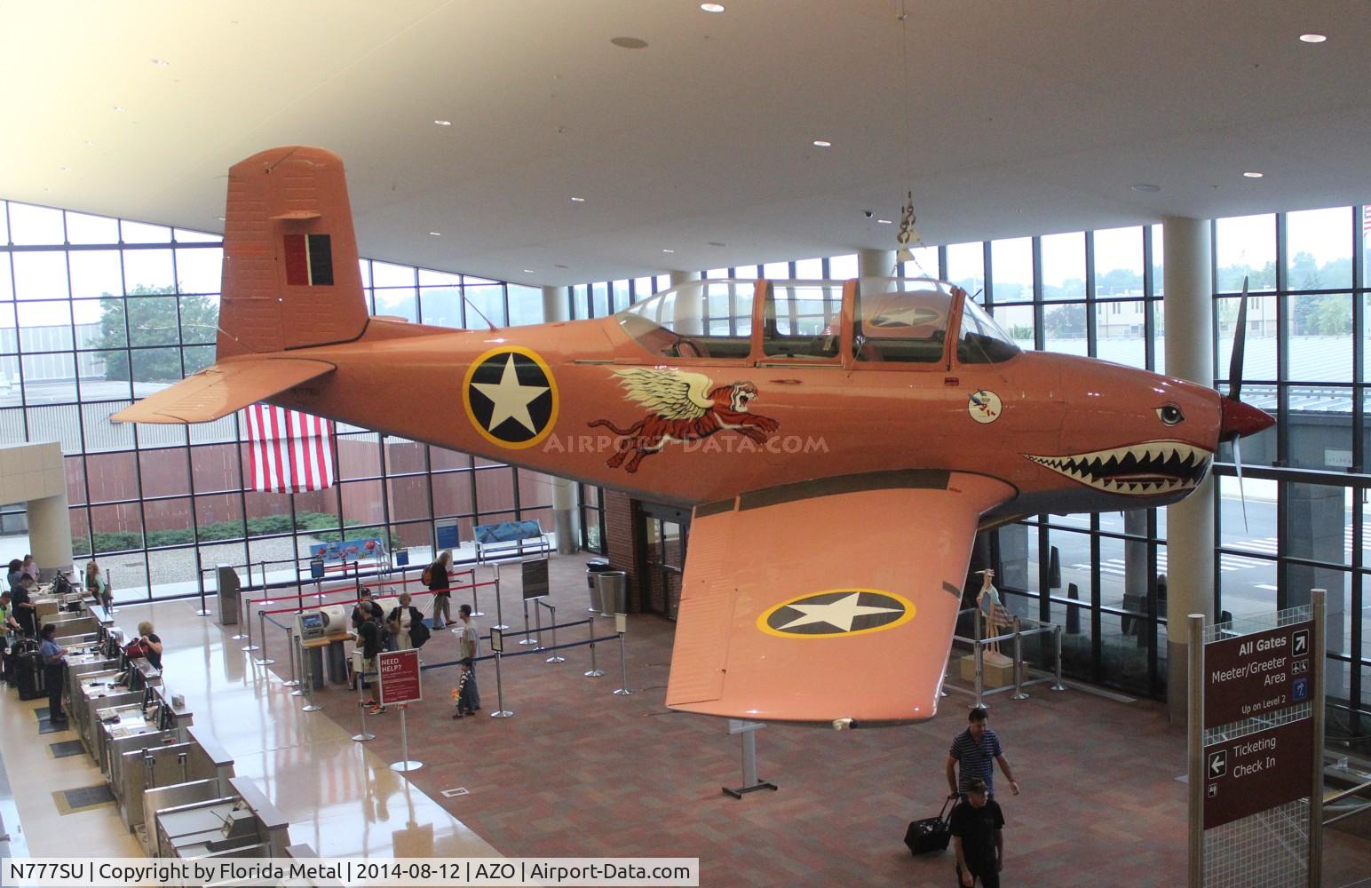 N777SU, Beech T-34B C/N BG159, T-34B inside Kalamazoo Airport terminal