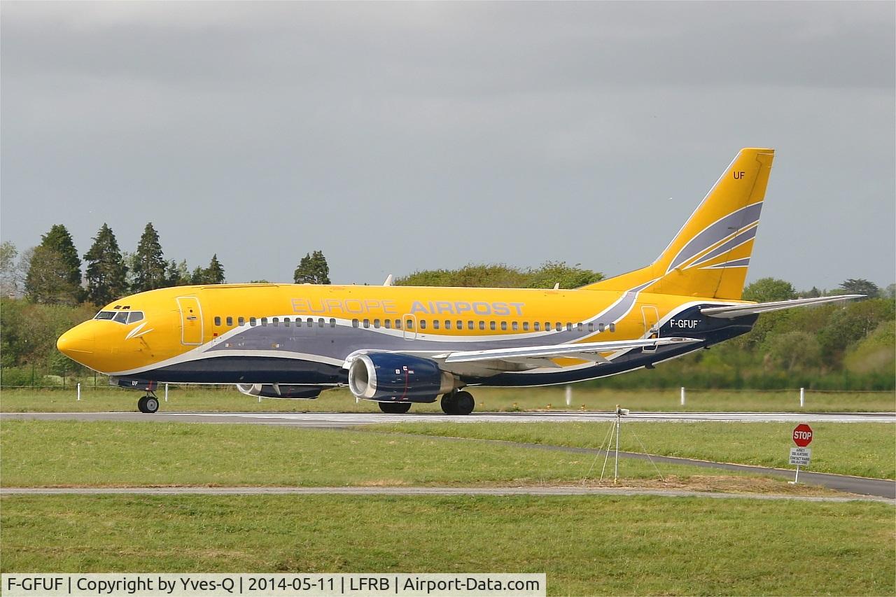 F-GFUF, 1989 Boeing 737-3B3QC C/N 24388, Boeing 737-3B3QC, Take off rwy 25L, Brest-Bretagne airport (LFRB-BES)