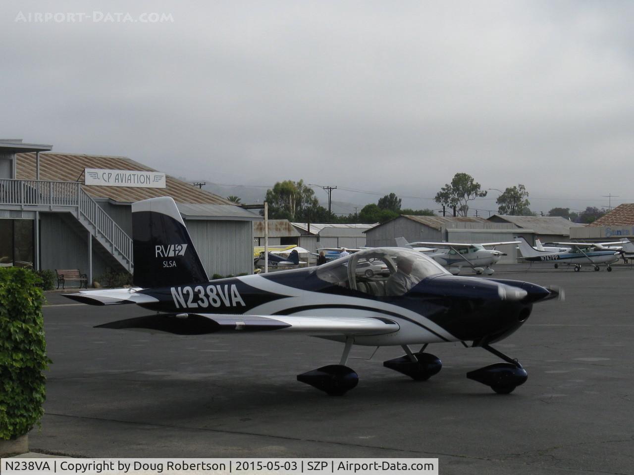 N238VA, 2013 Vans RV-12 C/N 12012, 2013 Van's Aircraft, Inc. RV-12 LSA, Rotax 912ULS 100 Hp, engine start near fuel dock