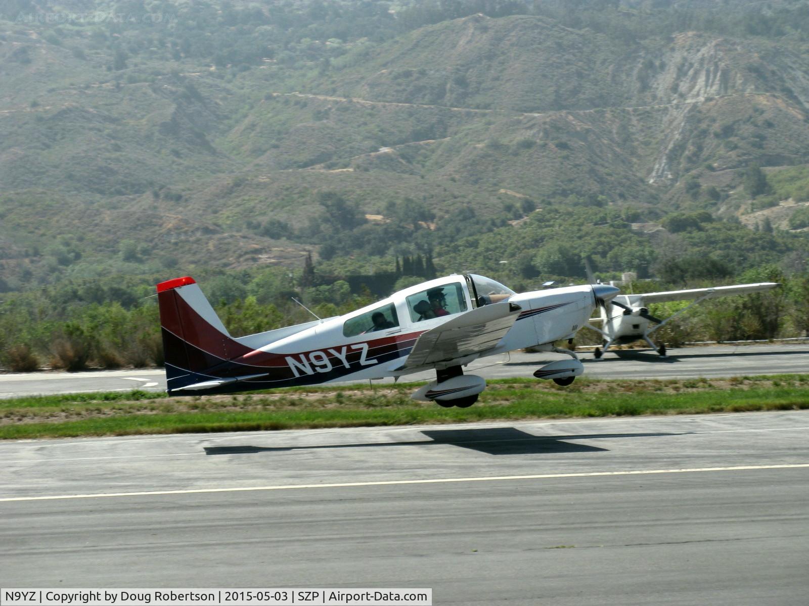 N9YZ, 1975 Grumman American AA-5A Cheetah C/N AA5-0822, 1975 Grumman American AA-5A CHEETAH, Lycoming O-320 150 Hp, takeoff climb Rwy 22, Young Eagles flight