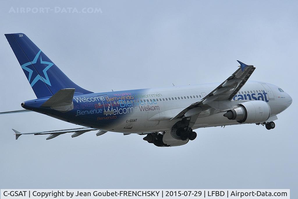 C-GSAT, 1991 Airbus A310-308 C/N 600, AIR TRANSAT TS517 to Montréal take off runway 05
