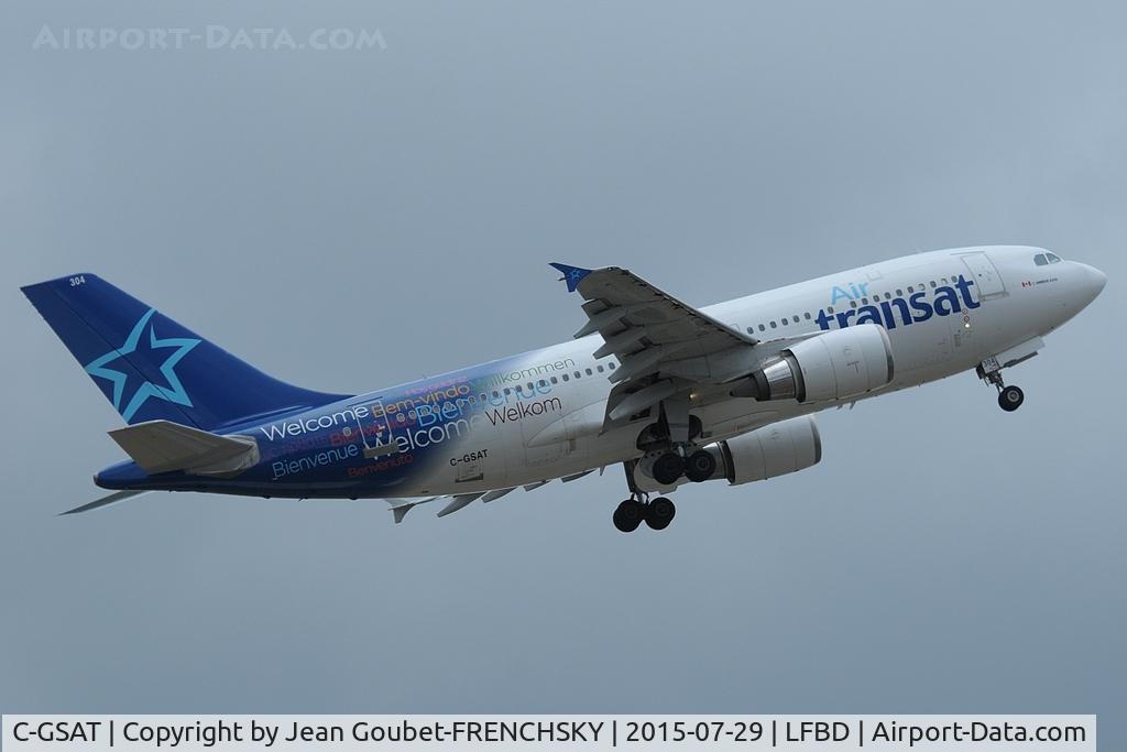 C-GSAT, 1991 Airbus A310-308 C/N 600, AIR TRANSAT TS517 to Montréal take off runway 05