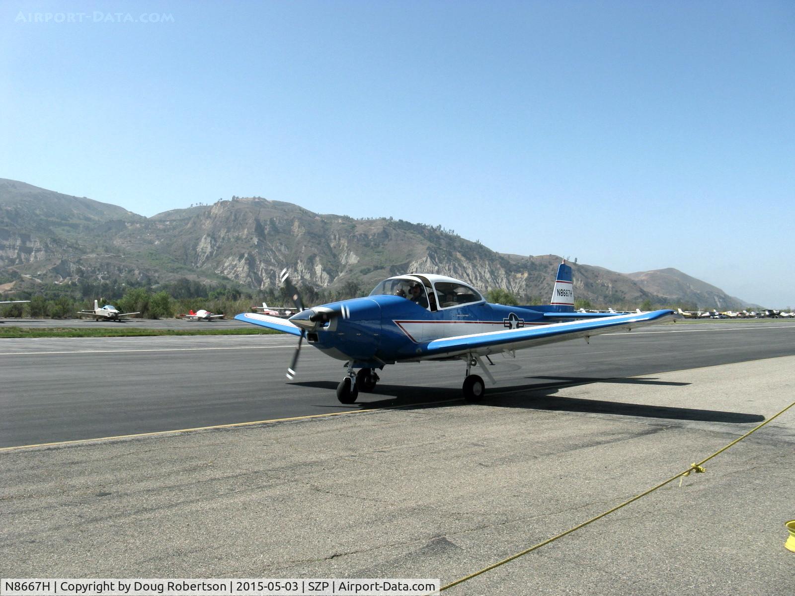 N8667H, 1947 North American Navion C/N NAV-4-667, 1947 North American NAVION, Continental IO-520 285 Hp upgrade, taxi back, Young Eagles flight