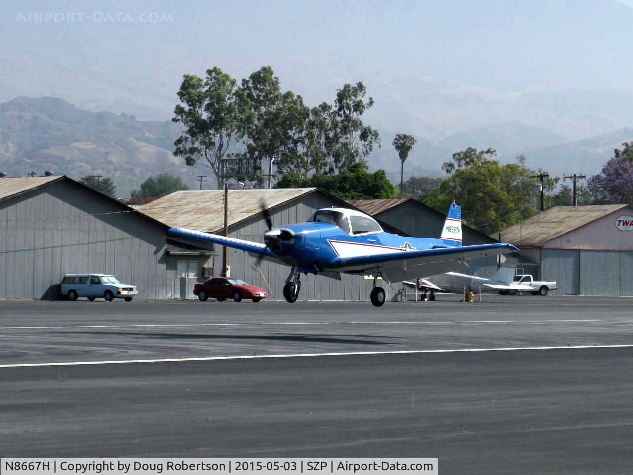 N8667H, 1947 North American Navion C/N NAV-4-667, 1947 North American NAVION, Continental IO-520 285 Hp upgrade, landing Rwy 22, Young Eagles flight
