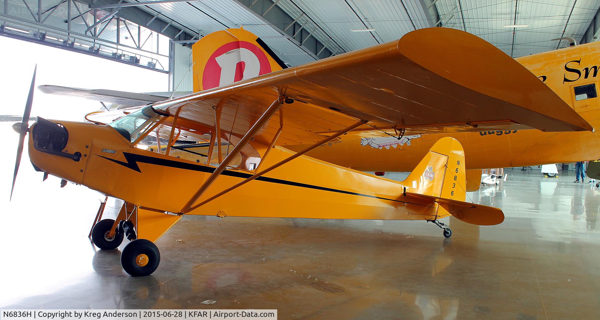 N6836H, 1946 Piper J3C-65 Cub C/N 20059, Piper J3C-65 Cub at the Fargo Air Museum.
