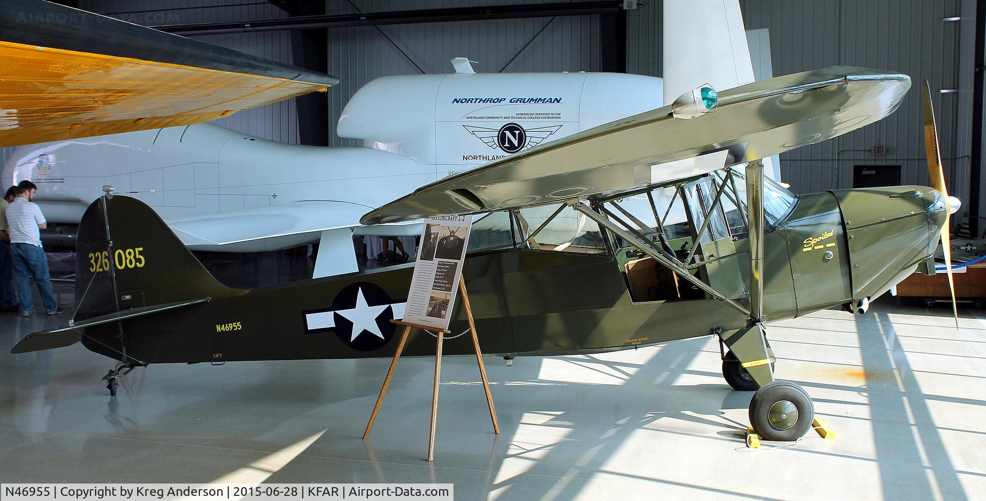 N46955, 1942 Taylorcraft DCO-65 C/N 0-4511, Taylorcraft DCO-65 Grasshoper at the Fargo Air Museum.