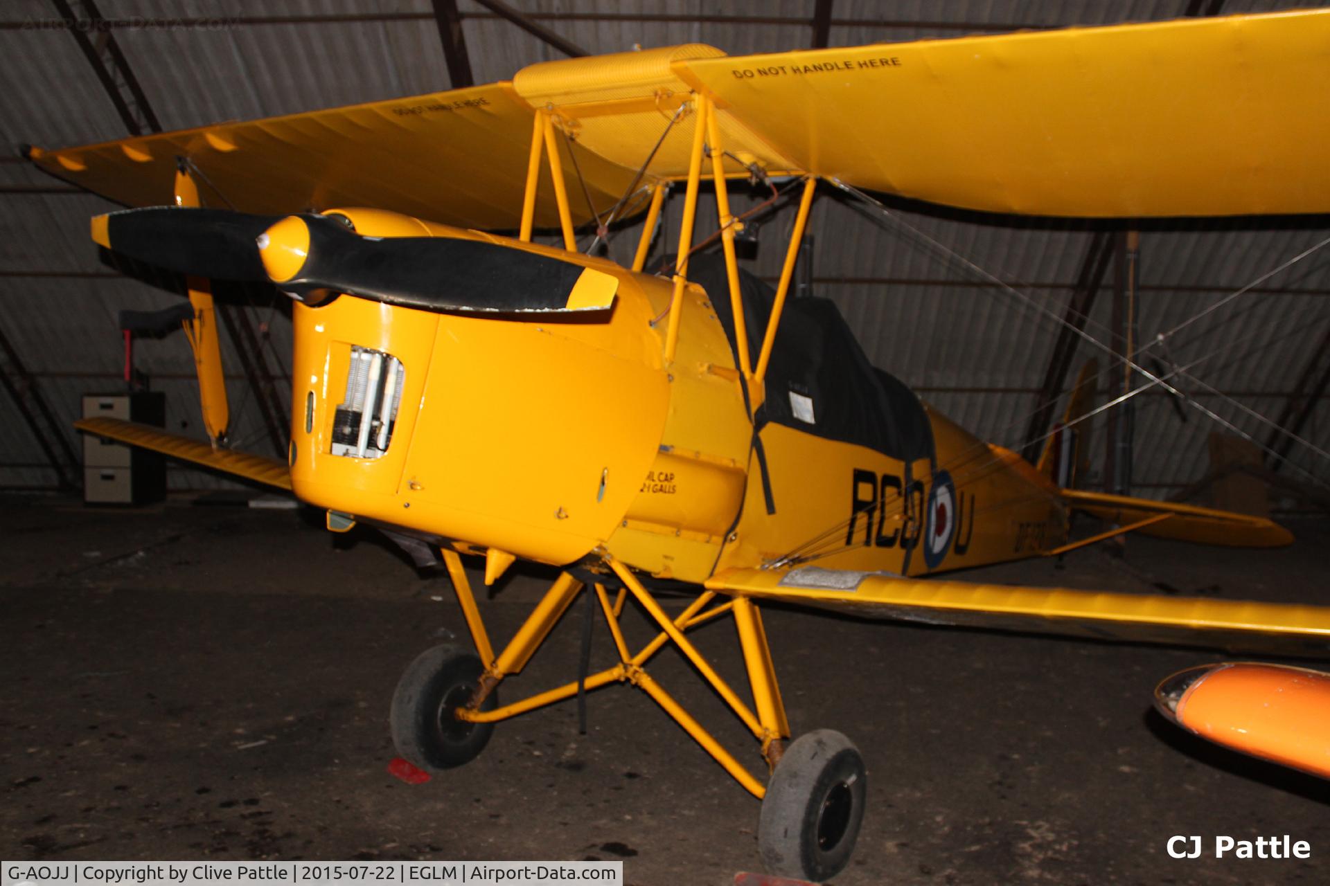 G-AOJJ, 1942 De Havilland DH-82A Tiger Moth II C/N 85877, Hangared at White Waltham EGLM