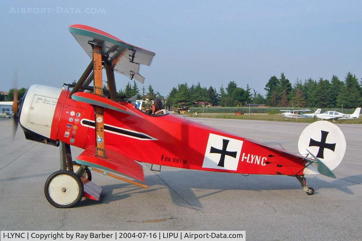 I-LYNC, Fokker Dr.1 Triplane Replica C/N 01/84M, Fokker Dr.1 (replica) [01/84M] Padova~I 16/07/2004
