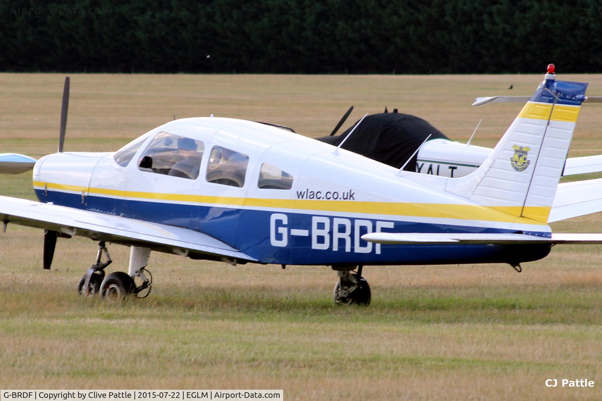 G-BRDF, 1977 Piper PA-28-161 Cherokee Warrior II C/N 28-7716085, Parked at White Waltham EGLM