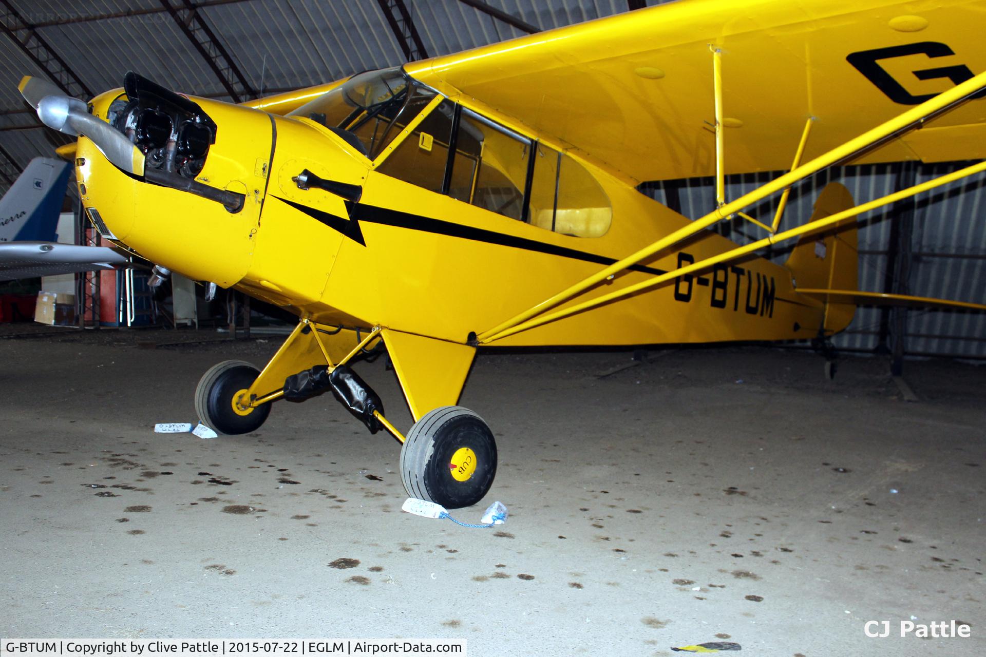 G-BTUM, 1946 Piper J3C-65 Cub Cub C/N 19516, Hangared at White Waltham EGLM