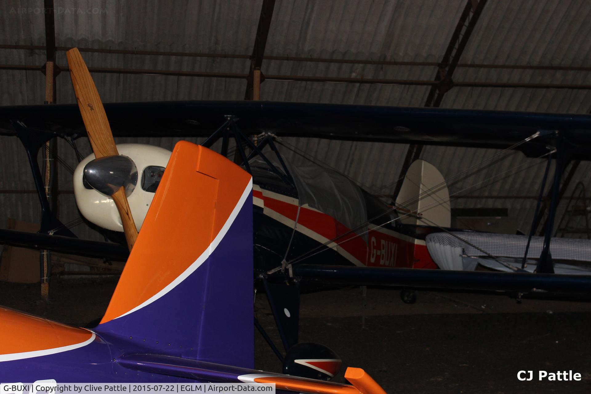 G-BUXI, 1995 Steen Skybolt C/N PFA 064-10755, Hangared and obscured at White Waltham EGLM