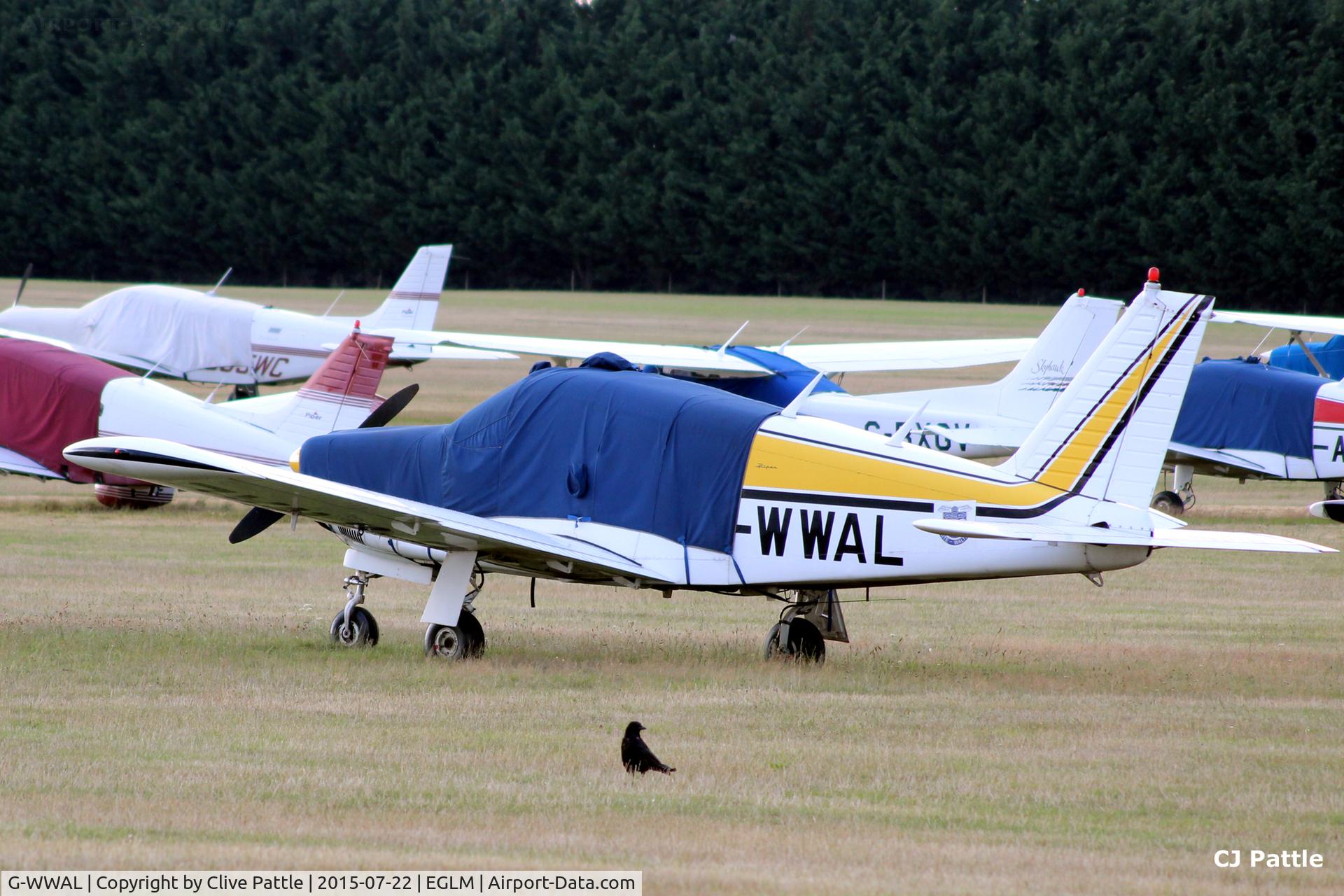 G-WWAL, 1968 Piper PA-28R-180 Cherokee Arrow C/N 28R-30461, All wrapped up and out to grass at White Waltham EGLM