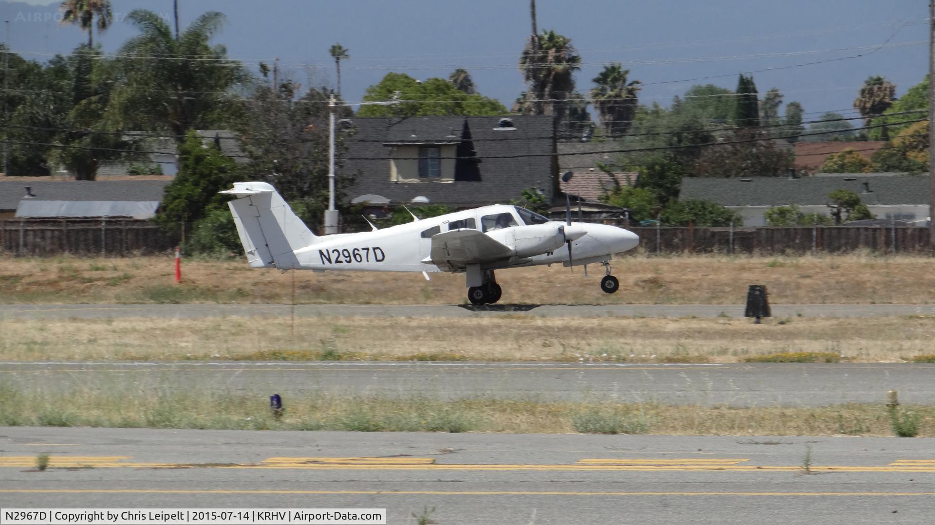 N2967D, 1979 Piper PA-44-180 Seminole C/N 44-7995321, A locally based 1979 Piper Seminole departing on runway 31L at Reid Hillview Airport, CA.