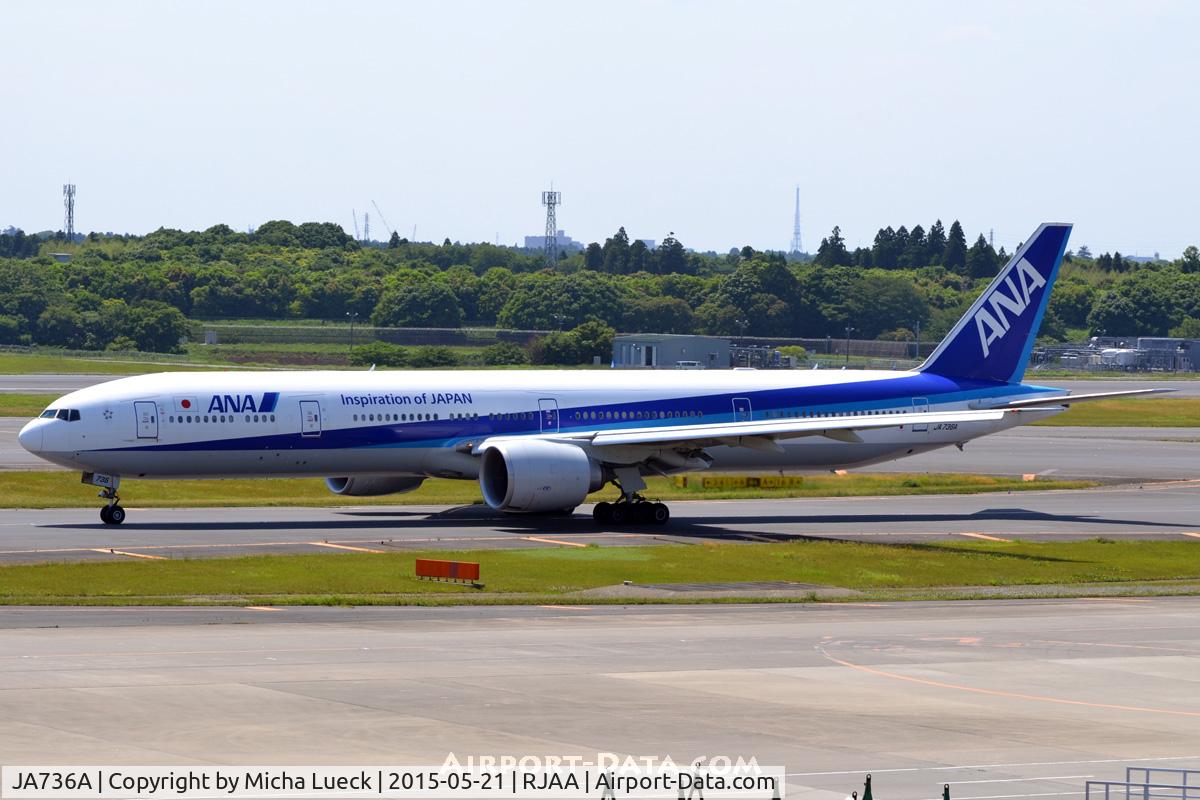 JA736A, 2006 Boeing 777-381/ER C/N 34893, At Narita