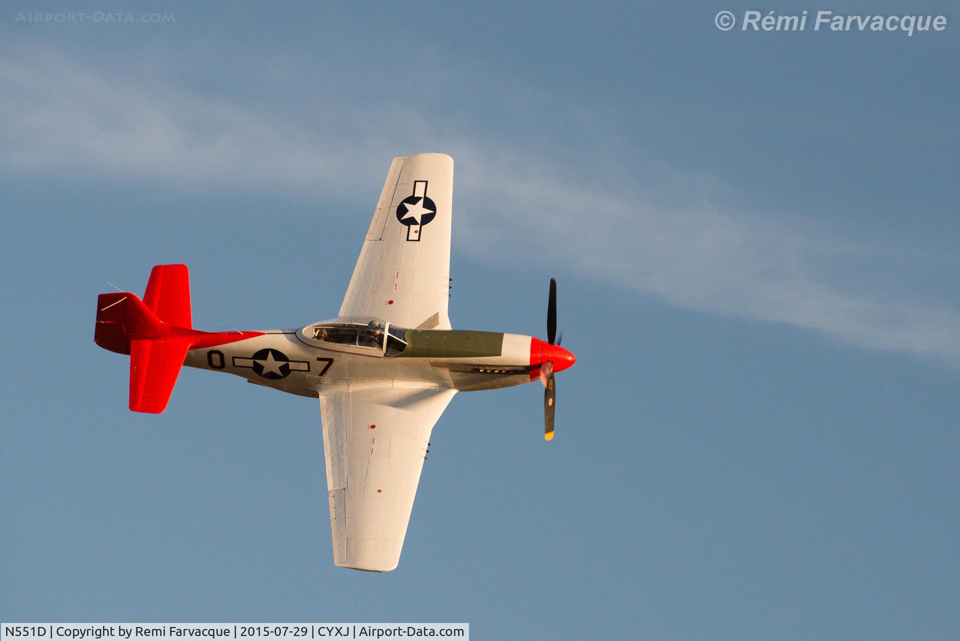 N551D, 1944 North American P-51D Mustang C/N 44-14826, During routine @ 2021h, Fort St. John International Air Show.