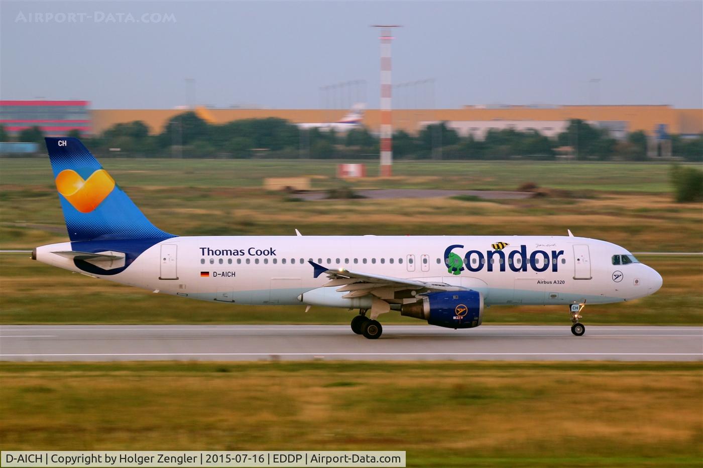 D-AICH, 1999 Airbus A320-212 C/N 0971, Today´s no.1 is leaving LEJ at 5.30 a.m.