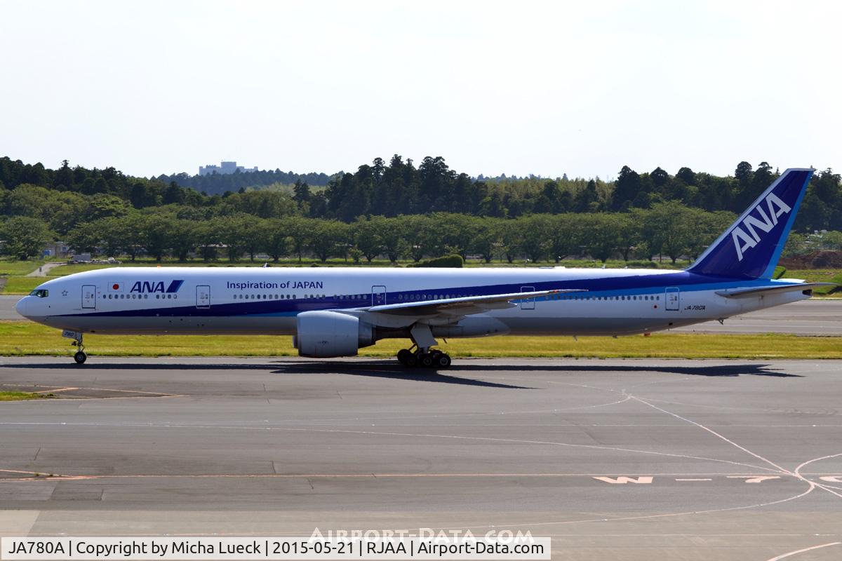 JA780A, 2007 Boeing 777-381/ER C/N 34895, At Narita