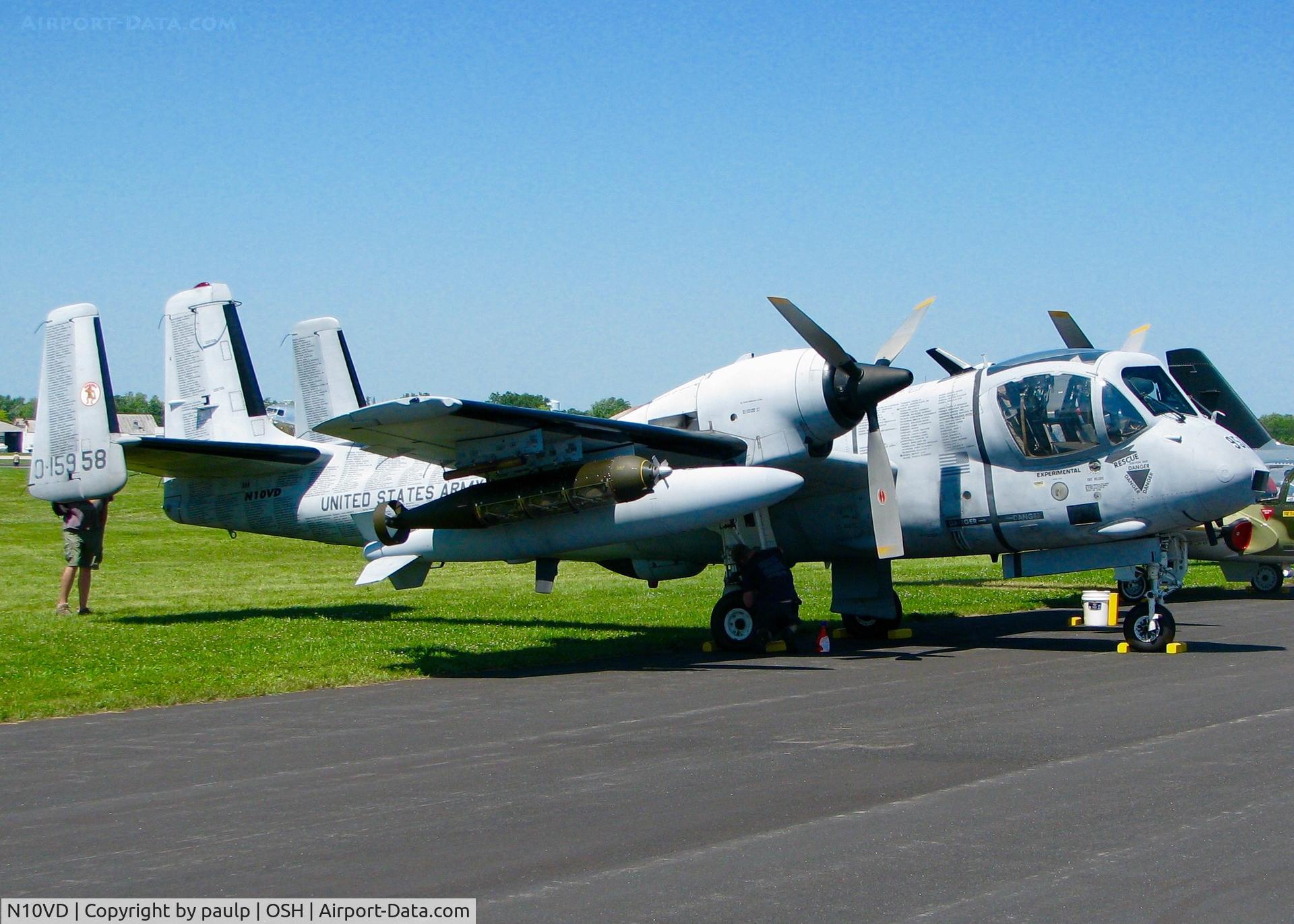 N10VD, 1968 Grumman OV-1D Mohawk C/N 162C, At AirVenture