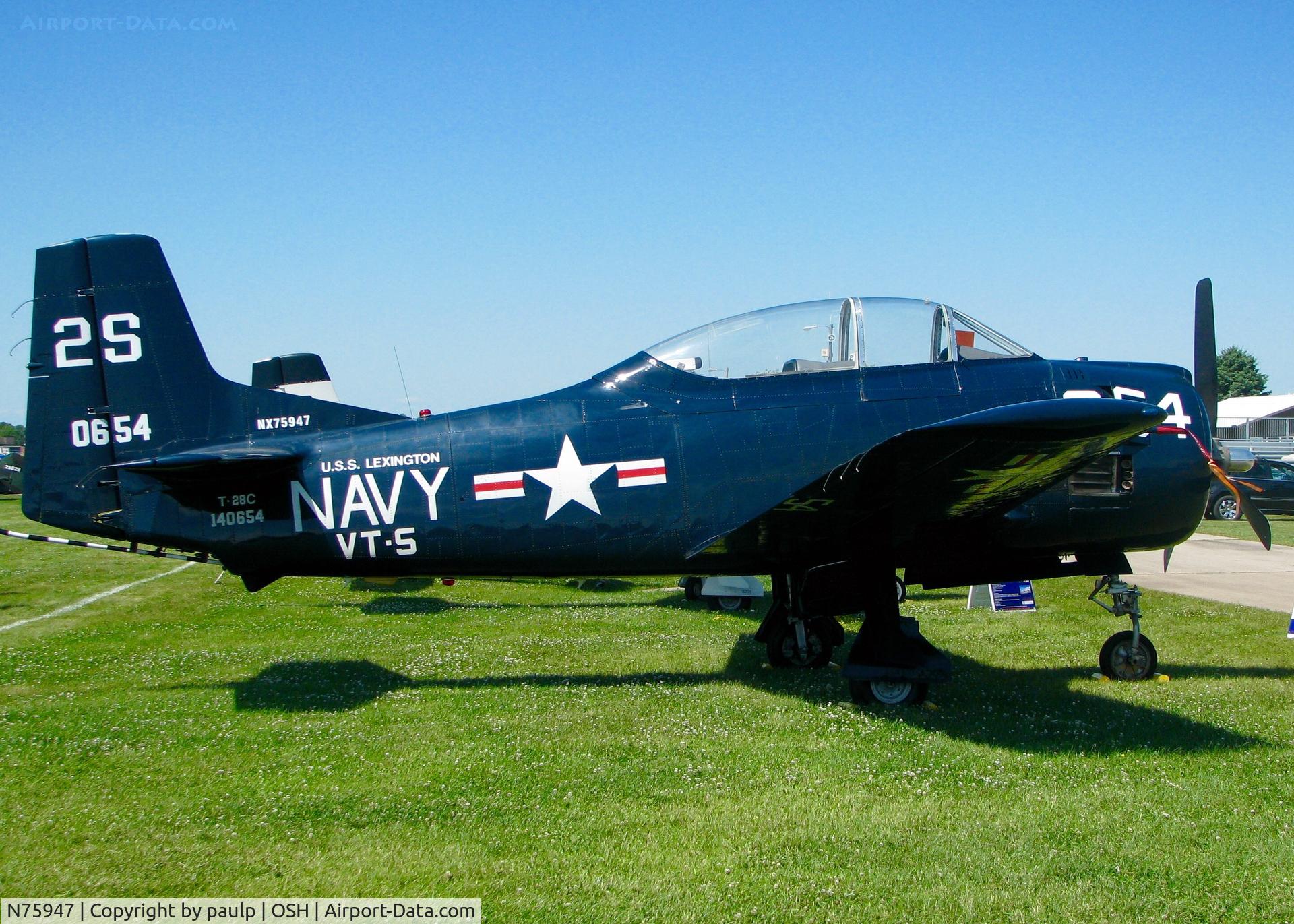 N75947, 1957 North American T-28C Trojan C/N 226-231 (140654), At AirVenture
