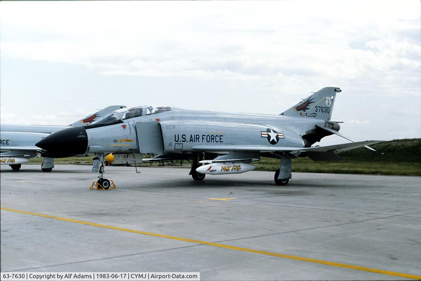 63-7630, 1963 McDonnell F-4C Phantom II C/N 720, Shown on display at the 1983 airshow at Canadian Forces Base, Moose Jaw, Saskatchewan.