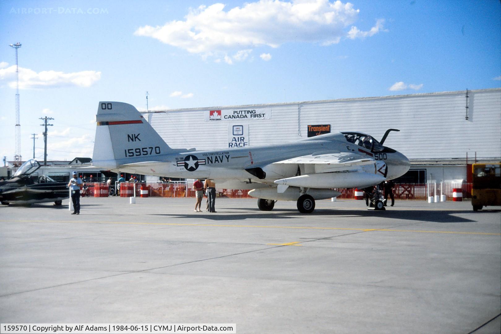 159570, 1975 Grumman A-6E Intruder C/N I-559, At the airshow at Canadian Forces Base Moose Jaw, Saskatchewan in June 1984.