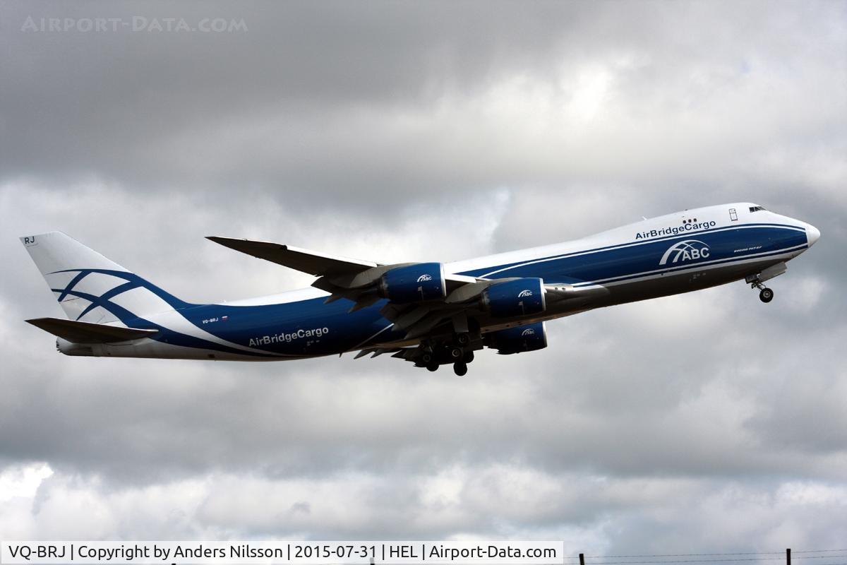 VQ-BRJ, 2013 Boeing 747-8HVF C/N 37670, Departing runway 22R.