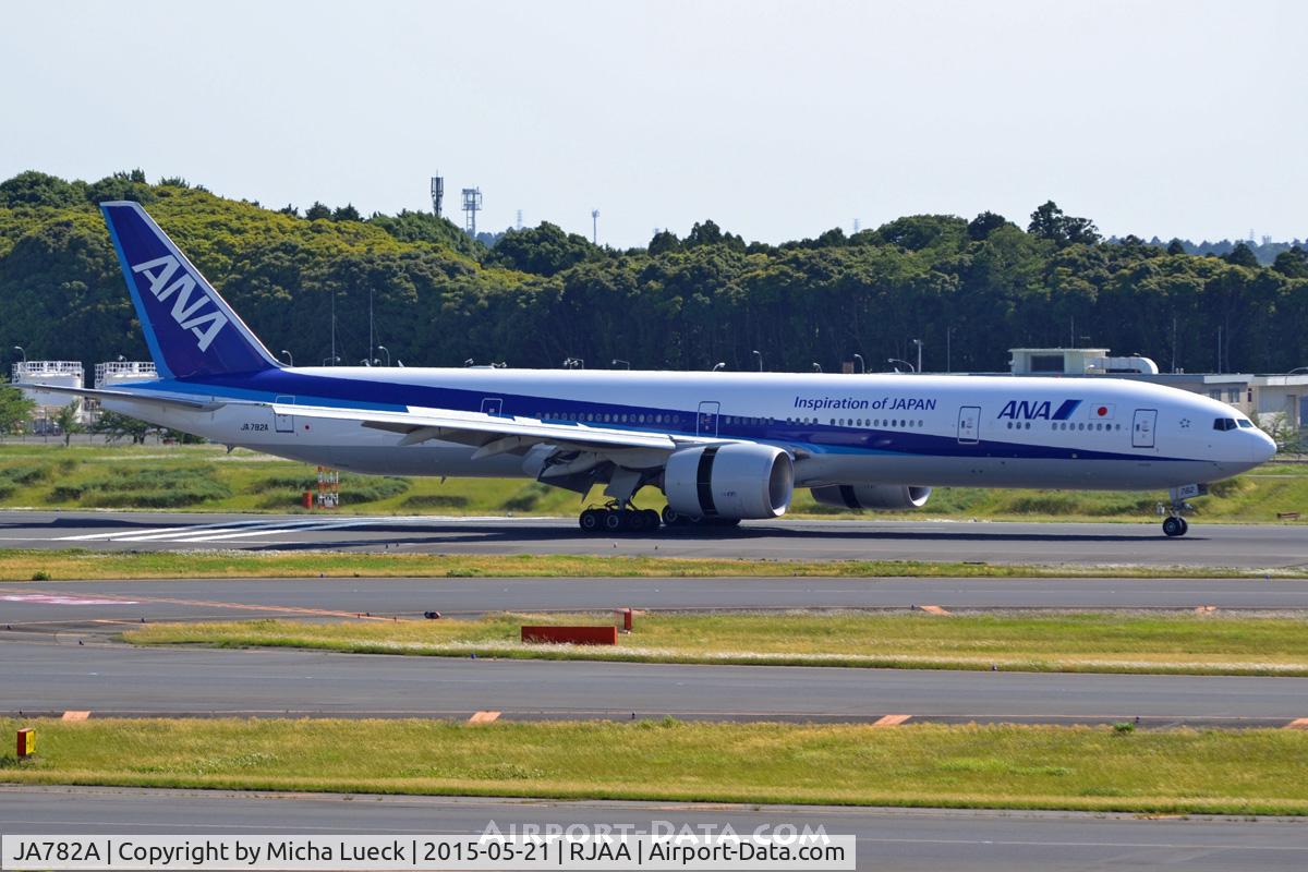 JA782A, 2007 Boeing 777-381/ER C/N 33416/691, At Narita