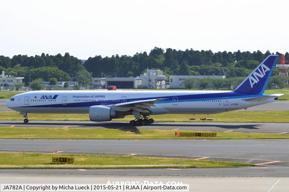 JA782A, 2007 Boeing 777-381/ER C/N 33416/691, At Narita