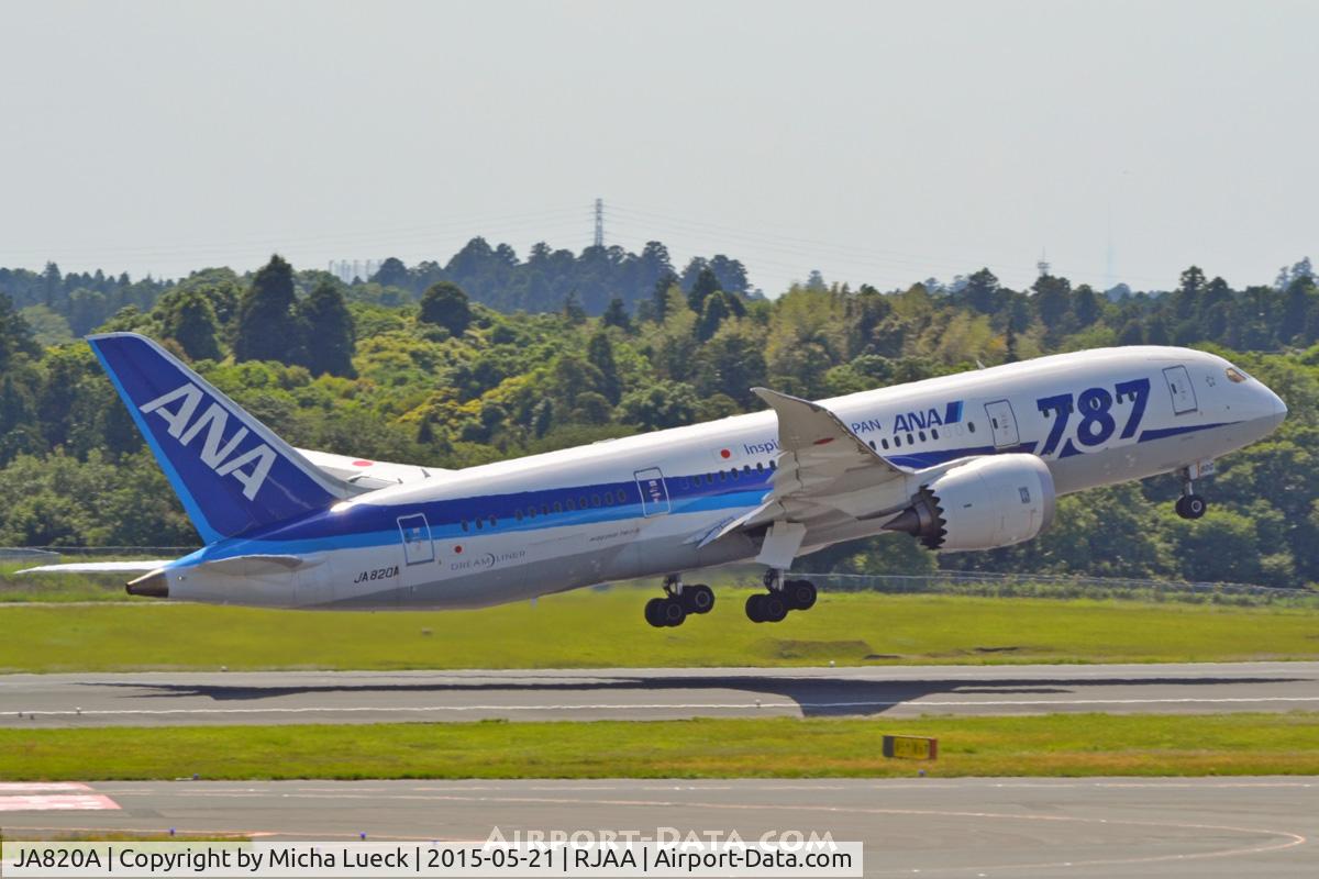 JA820A, 2013 Boeing 787-8 Dreamliner C/N 34511, At Narita