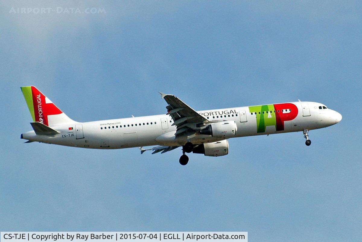 CS-TJE, 2000 Airbus A321-211 C/N 1307, Airbus A321-211 [1307] (TAP Portugal) Home~G 04/07/2015. On approach 27L.