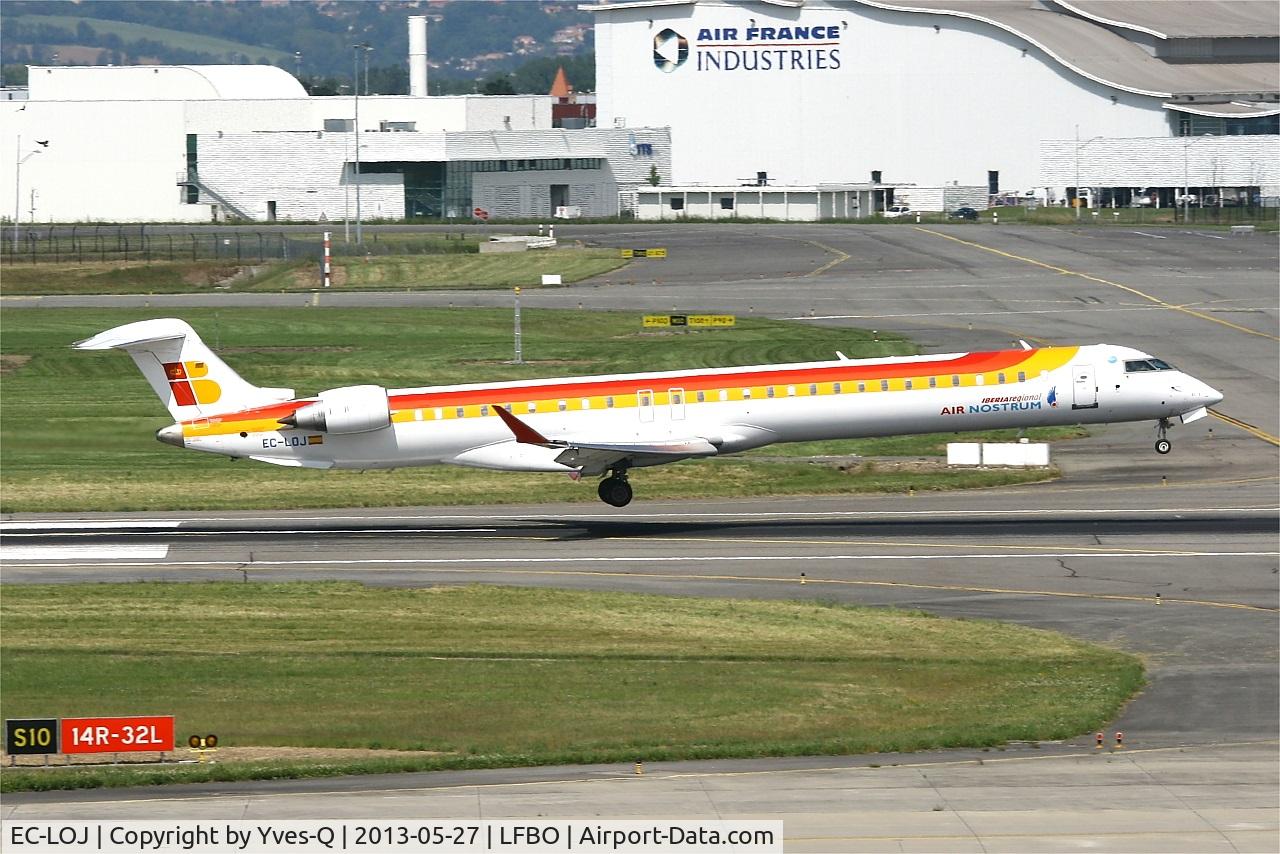 EC-LOJ, 2011 Bombardier CRJ-1000ER NG (CL-600-2E25) C/N 19018, Canadair Regional Jet CRJ-1000, Landing rwy 14R, Toulouse-Blagnac Airport (LFBO-TLS)