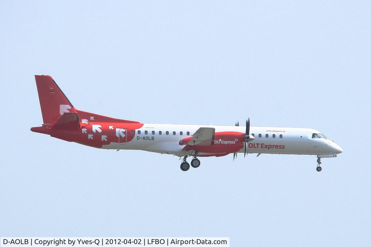 D-AOLB, 1994 Saab 2000 C/N 2000-005, Saab 2000, Short approach Rwy 14L, Toulouse Blagnac Airport (LFBO-TLS)