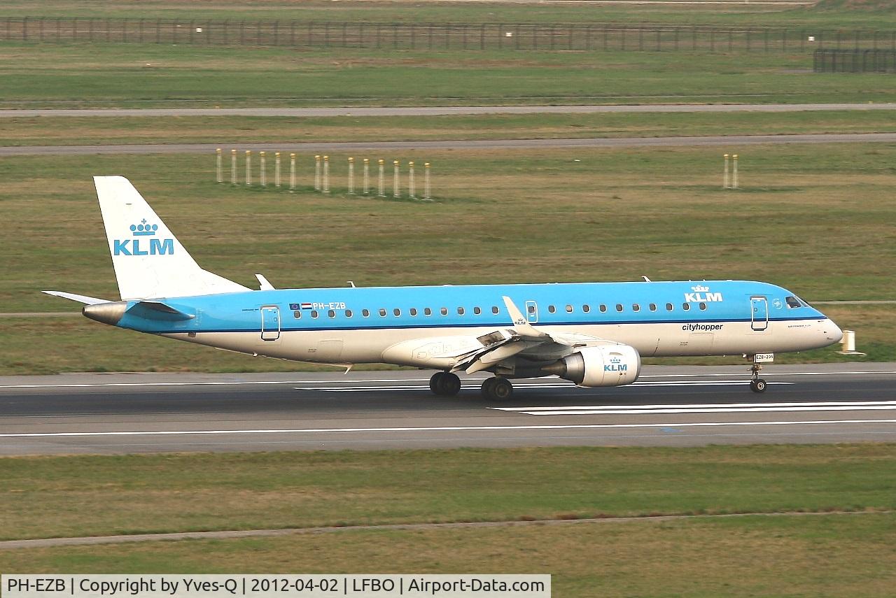 PH-EZB, 2008 Embraer 190LR (ERJ-190-100LR) C/N 19000235, Embraer ERJ-190-100LR, Landing Rwy 14R, Toulouse Blagnac Airport (LFBO-TLS)