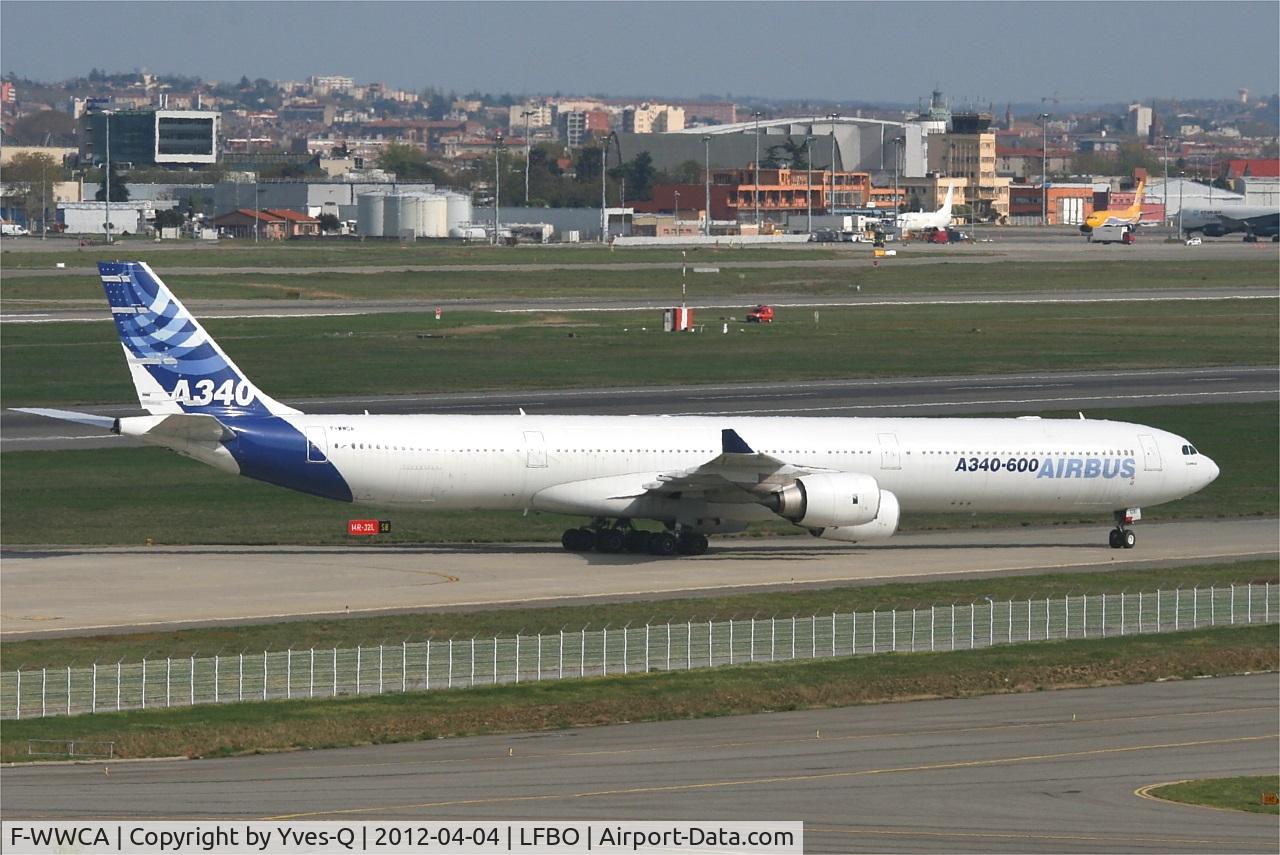 F-WWCA, 2001 Airbus A340-642 C/N 360, Airbus A340-642, Taxiing after landing Rwy 32L, Toulouse Blagnac Airport (LFBO-TLS)