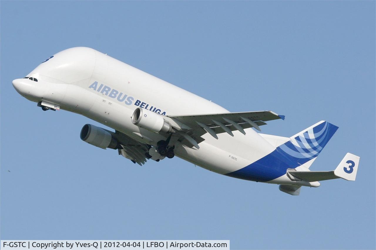 F-GSTC, 1997 Airbus A300B4-608ST Super Transporter C/N 765, Airbus A300B4-608ST Beluga, Take off rwy 32L, Toulouse-Blagnac Airport (LFBO-TLS)