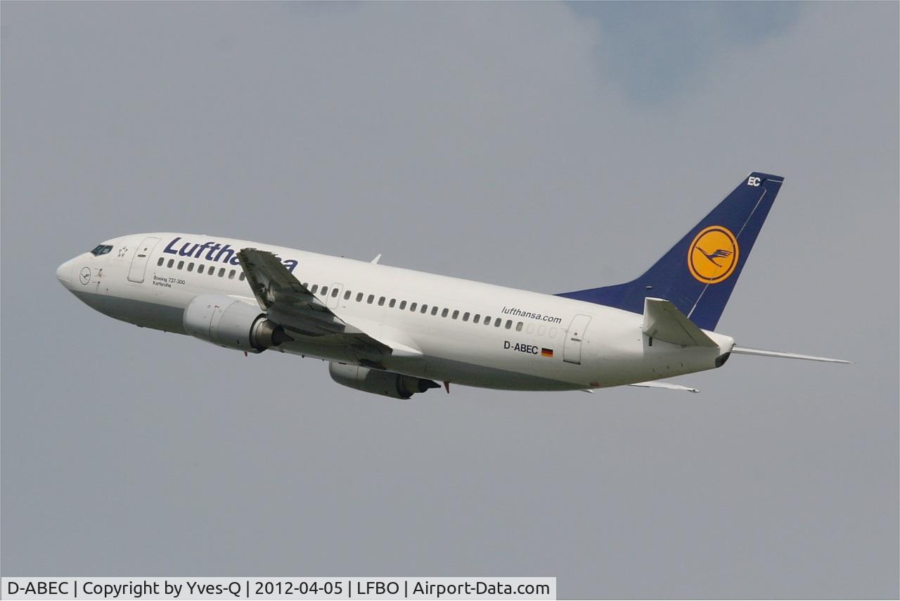 D-ABEC, 1991 Boeing 737-330 C/N 25149, Boeing 737-330, Take-off Rwy 32L, Toulouse Blagnac Airport (LFBO-TLS)