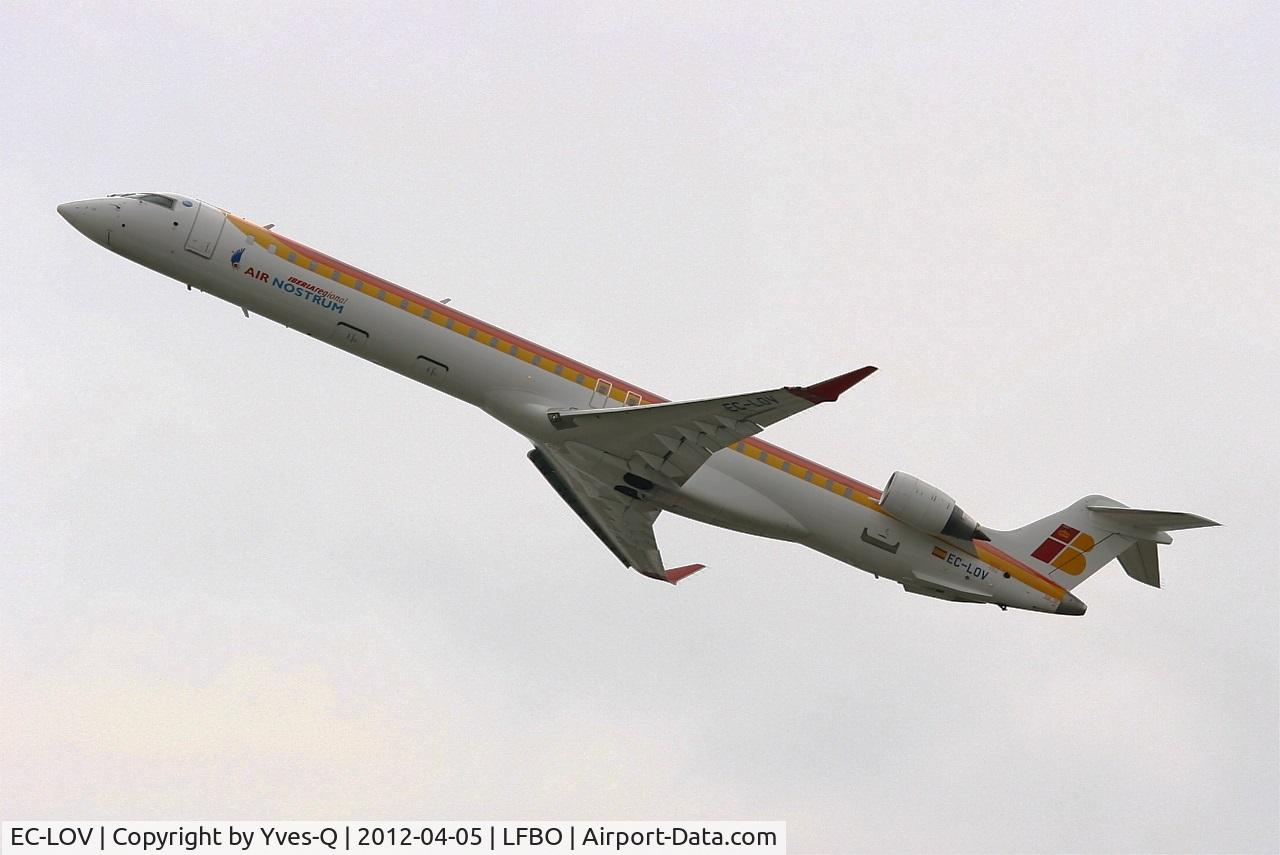 EC-LOV, 2011 Bombardier CRJ-1000ER NG (CL-600-2E25) C/N 19019, Canadair Regional Jet CRJ-1000, Take-off Rwy 32L, Toulouse Blagnac Airport (LFBO-TLS)