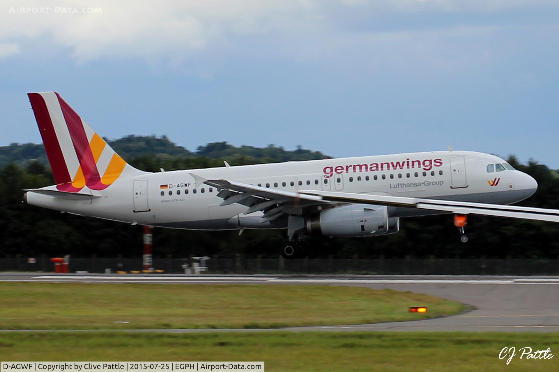 D-AGWF, 2007 Airbus A319-132 C/N 3172, Arrival at Edinburgh EGPH