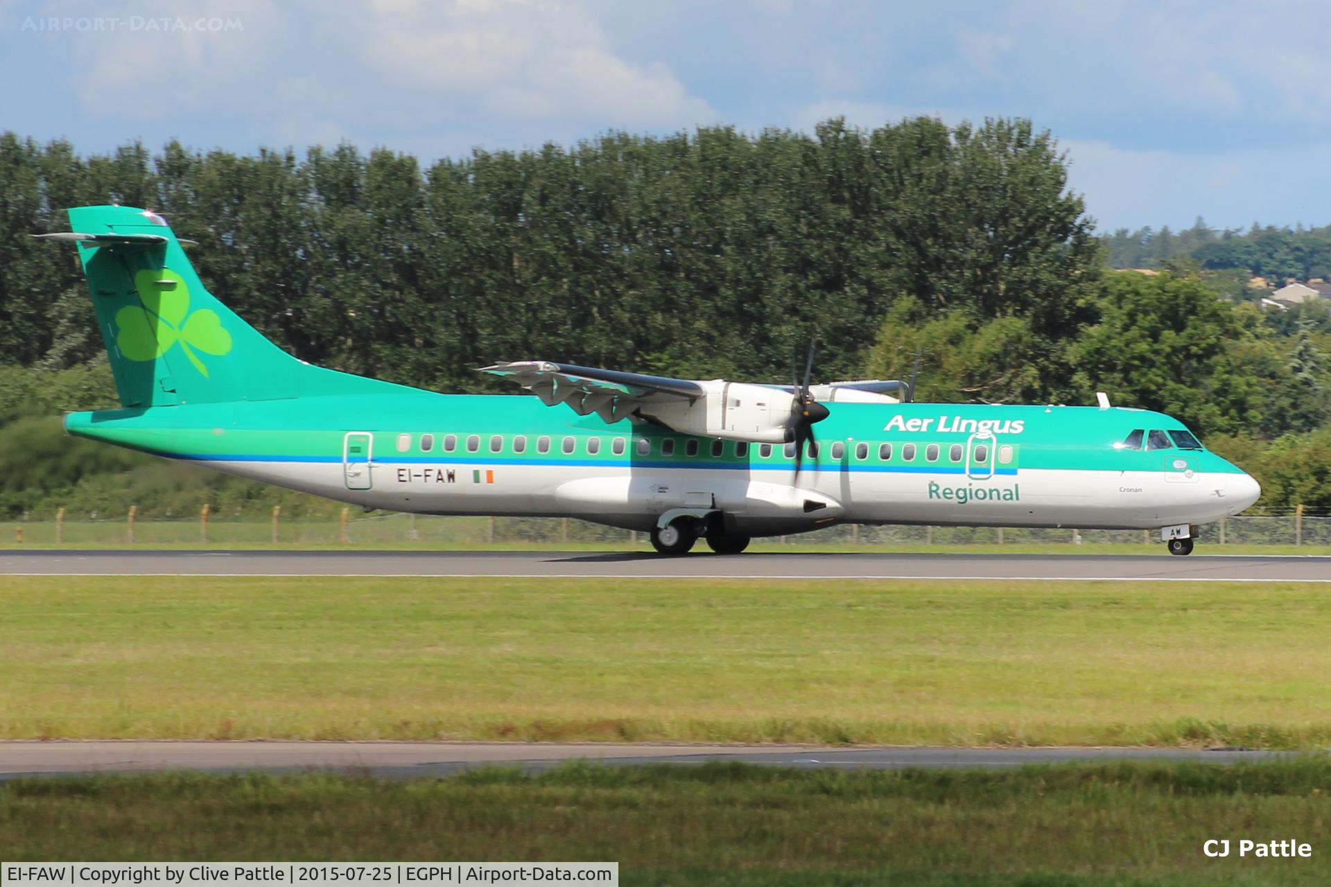 EI-FAW, 2013 ATR 72-600 (72-212A) C/N 1122, In action at Edinburgh EGPH