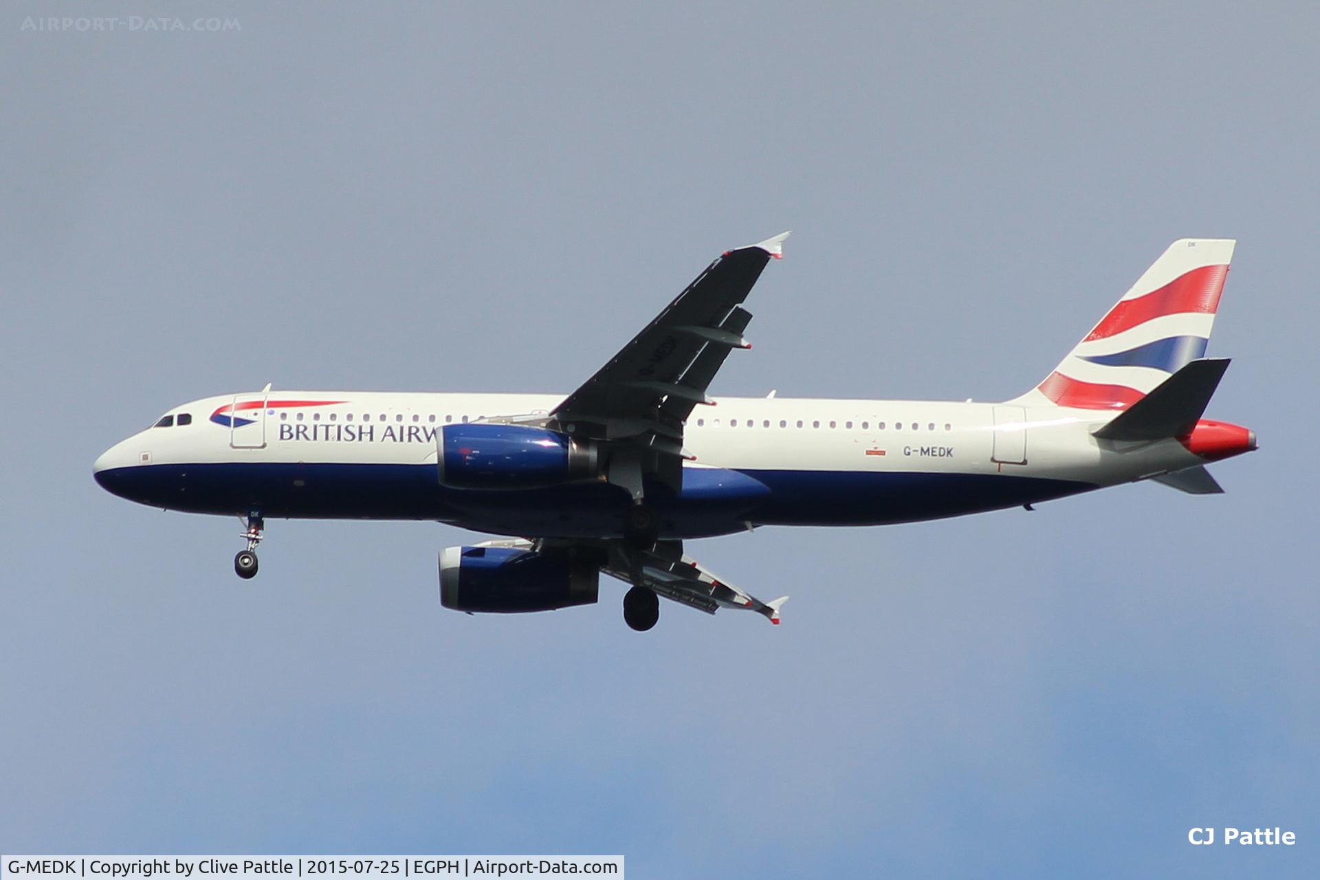 G-MEDK, 2005 Airbus A320-232 C/N 2441, BA in action at Edinburgh EGPH