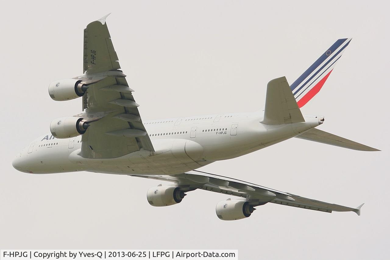 F-HPJG, 2011 Airbus A380-861 C/N 067, Airbus A380-861, Take off rwy 27L, Roissy Charles De Gaulle airport (LFPG-CDG)