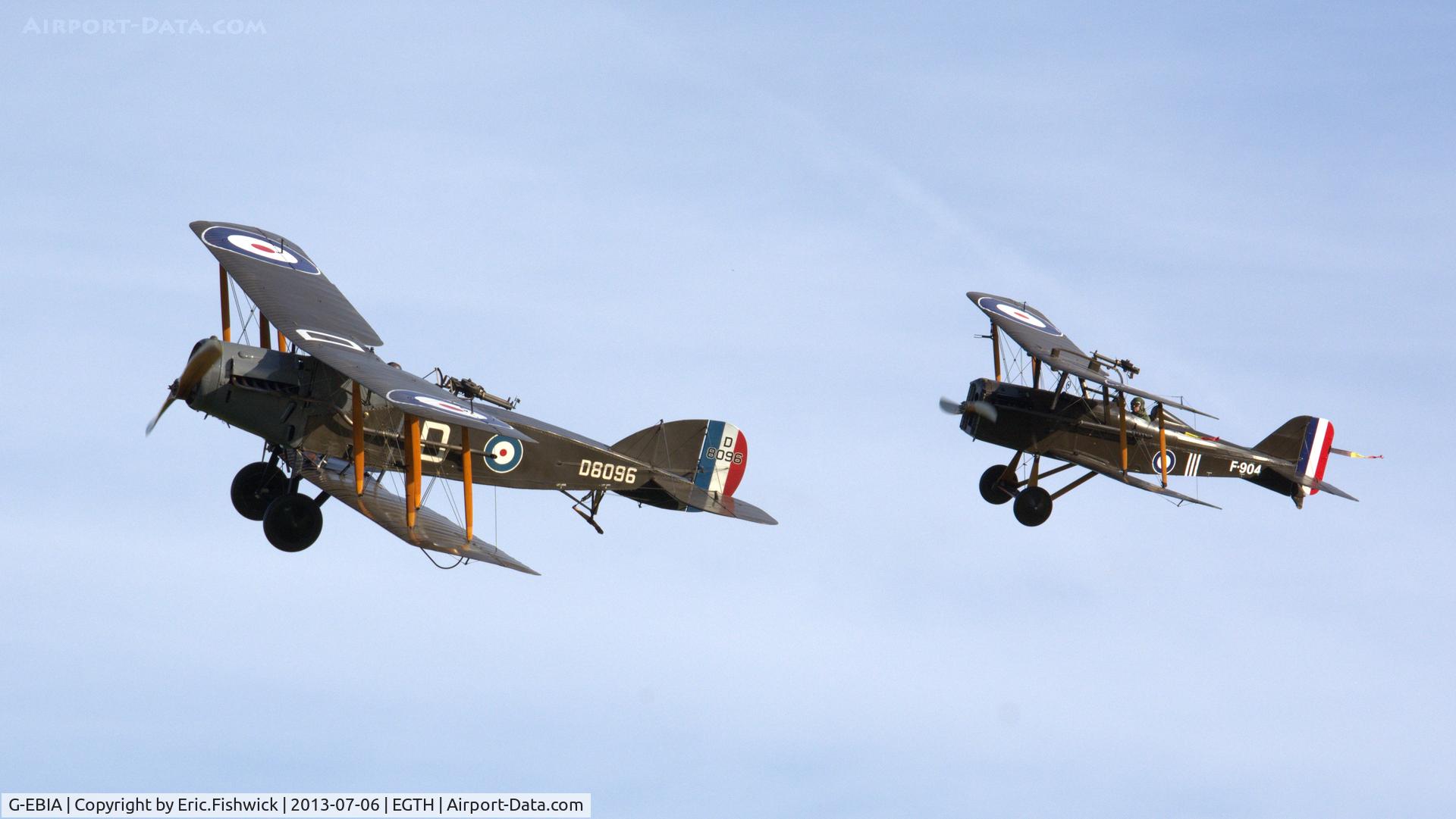 G-EBIA, 1918 Royal Aircraft Factory SE-5A C/N 654/2404, 45. Two original WW1 fighters (Both built in 1918) at The Shuttleworth Collection October Flying Day - (The final Flying Day of their 50th Anniversary Season.)