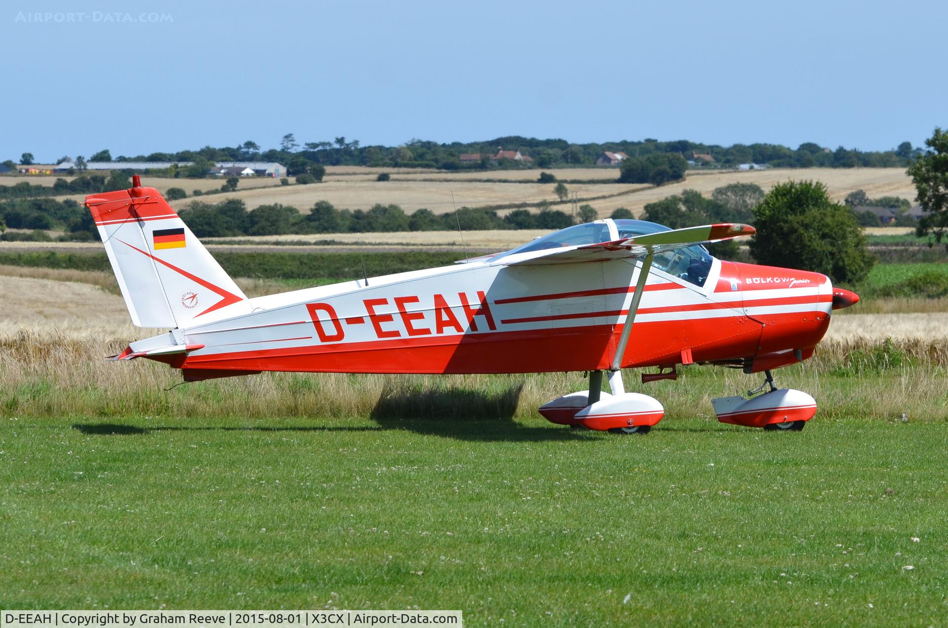 D-EEAH, 1967 Bolkow Bo-208C Junior C/N 658, Just landed at Northrepps.