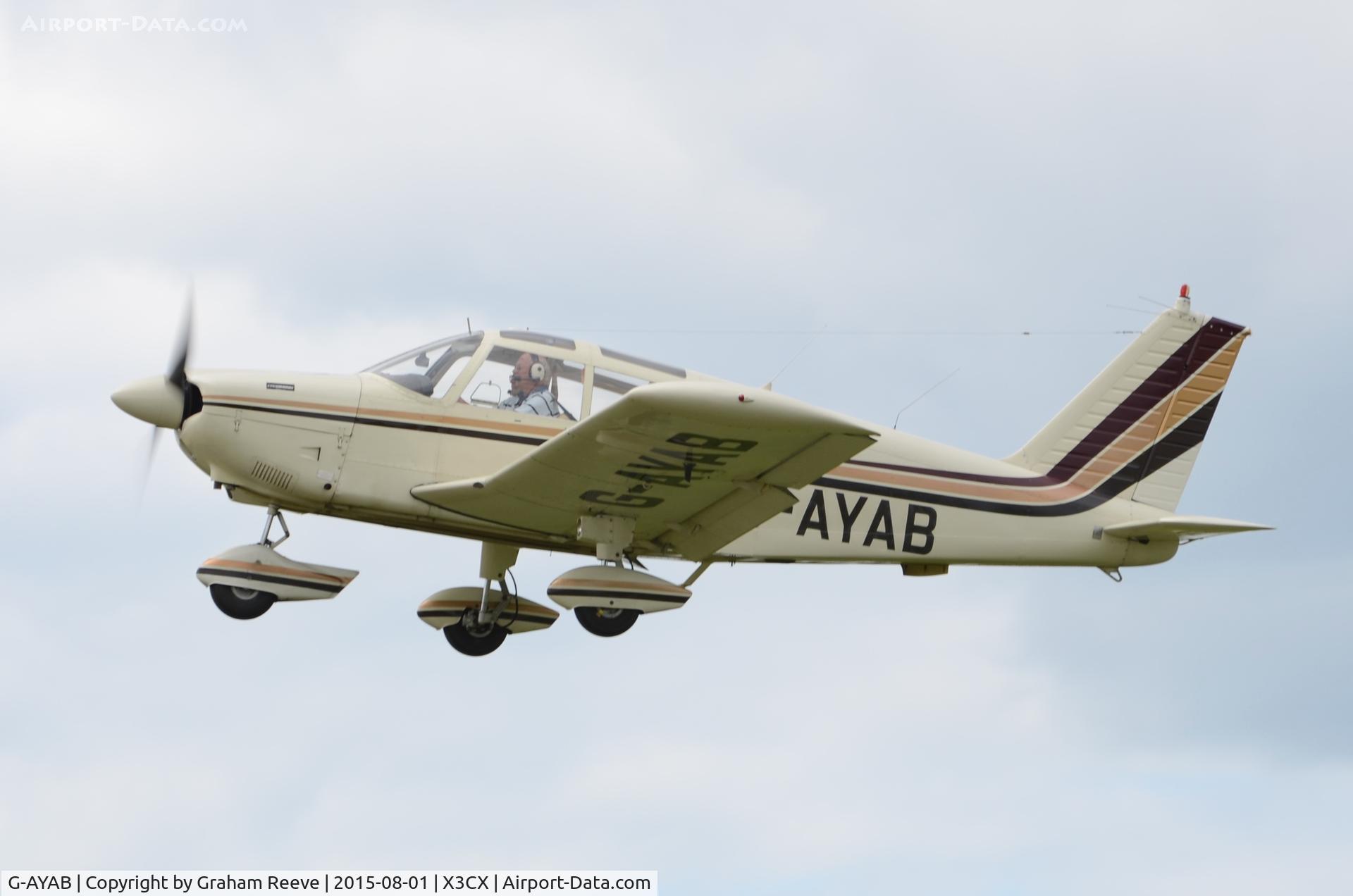 G-AYAB, 1970 Piper PA-28-180 Cherokee C/N 28-5804, Departing from Northrepps.