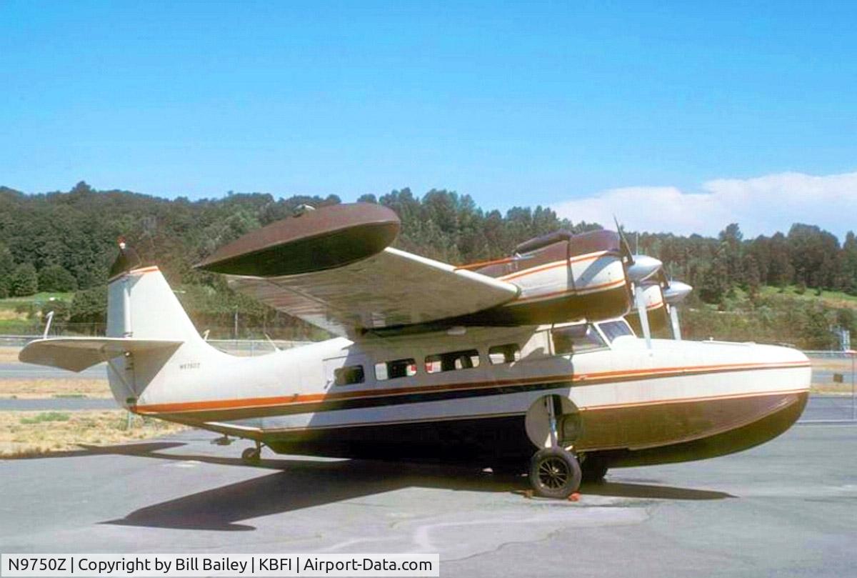 N9750Z, 1943 Grumman G-21A Goose C/N B-32, Sitting on the ramp @ The Museum Of Flight in Seattle, Spring 1991.
