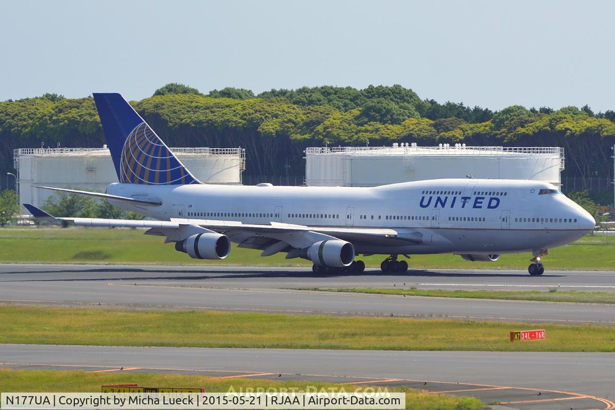 N177UA, 1990 Boeing 747-422 C/N 24384, At Narita