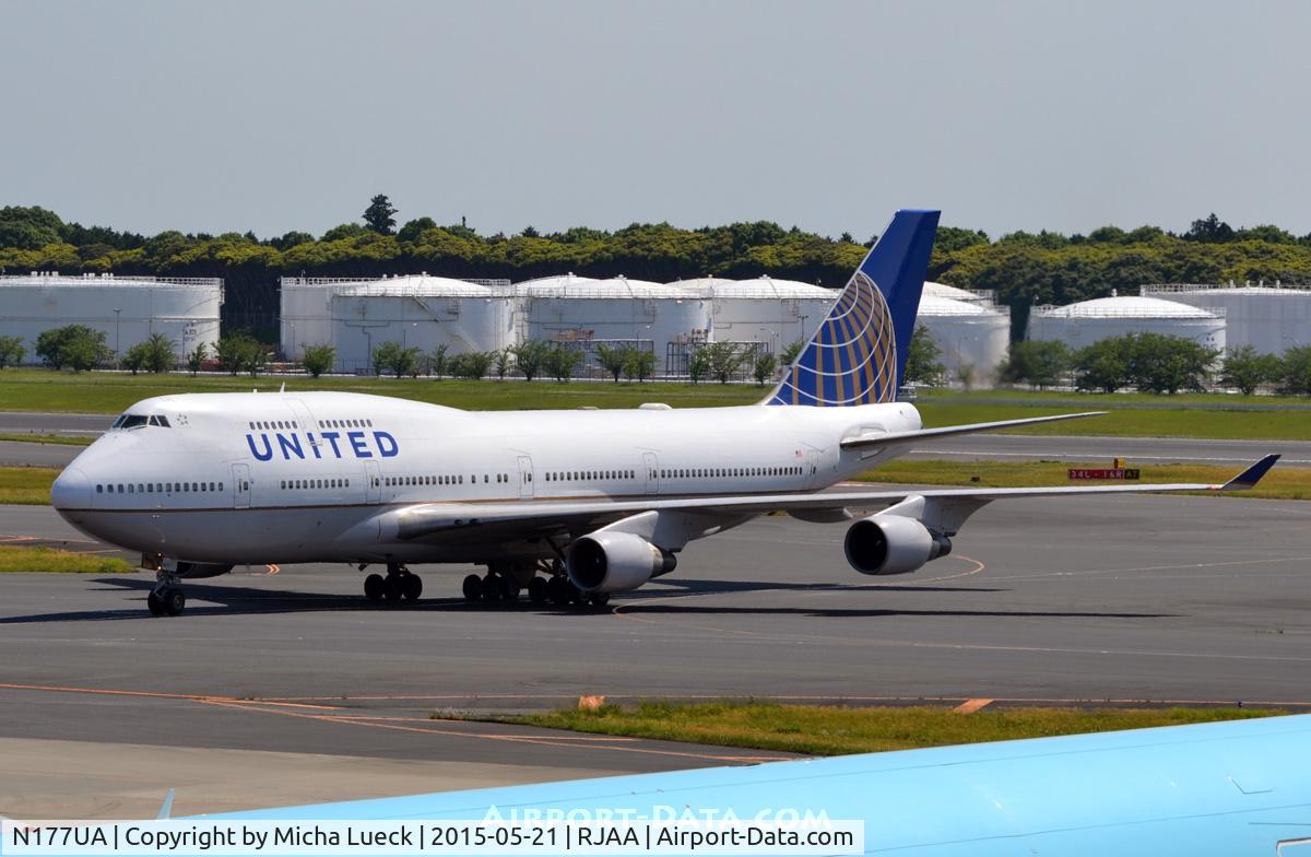 N177UA, 1990 Boeing 747-422 C/N 24384, At Narita