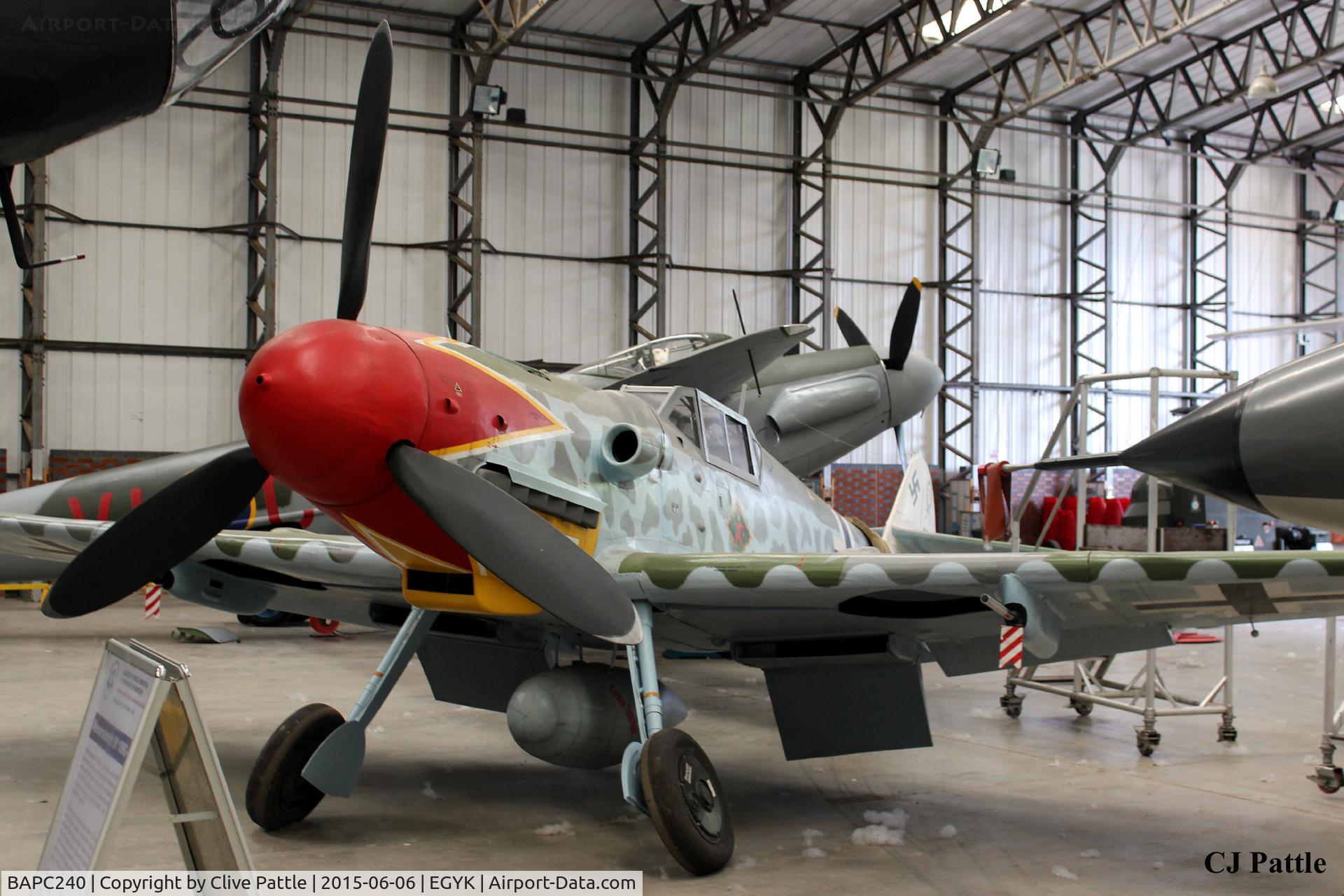 BAPC240, Messerschmitt Bf-109G-6/R-6 Replica C/N BAPC.240, On display at the Yorkshire Air Museum EGYK