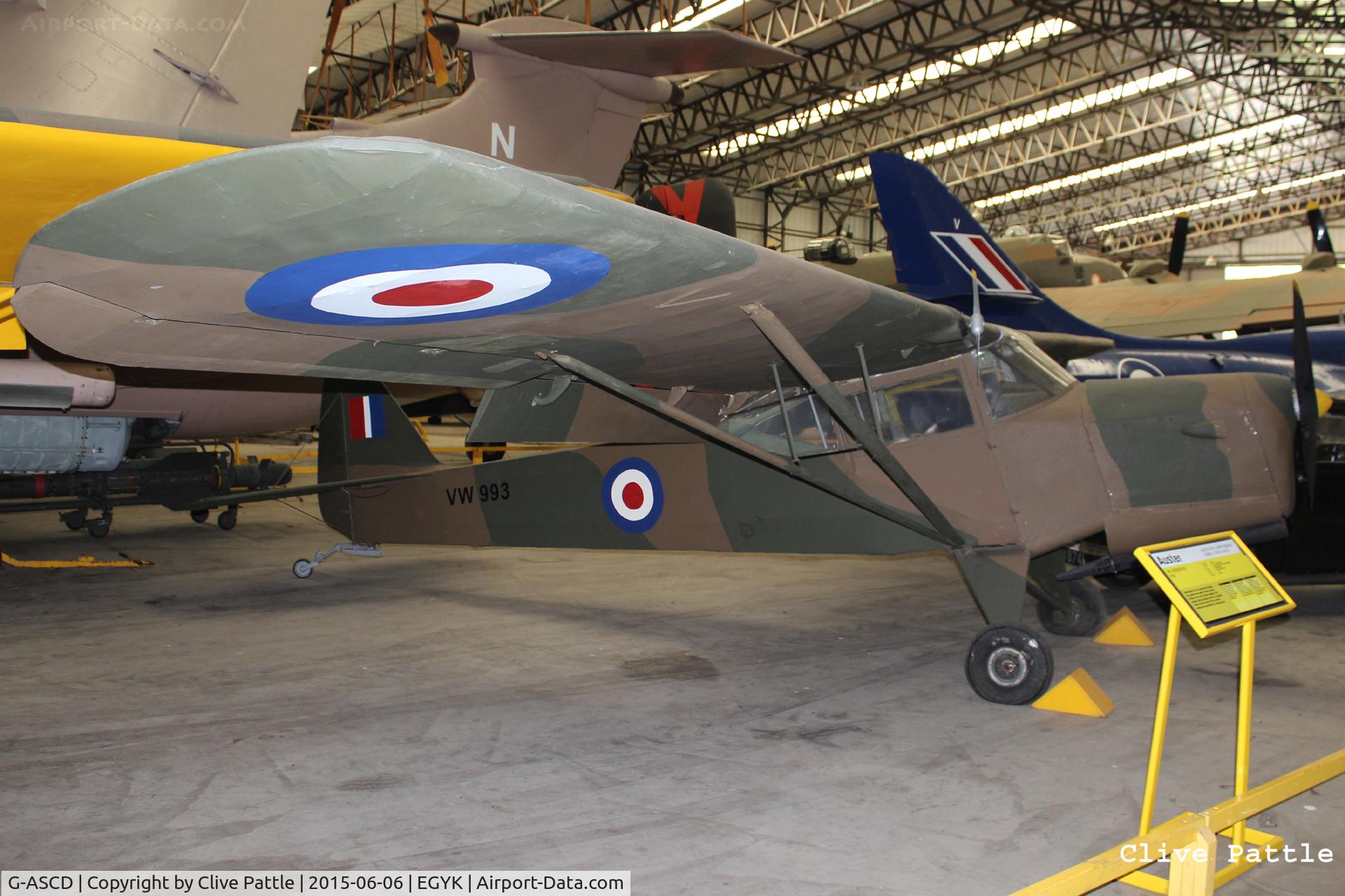 G-ASCD, 1962 Beagle A-61 Terrier 2 C/N B.615, On display at the Yorkshire Air Museum EGYK